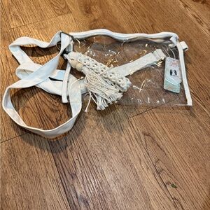 Clear Crossbody Stadium Bag with Macramé Tassel – New with Tags
